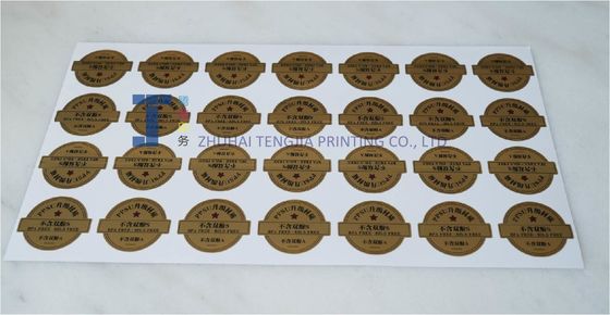 qualità  Customized Color PET Metallic Sticker Labels Round Shape Sticker fabbrica