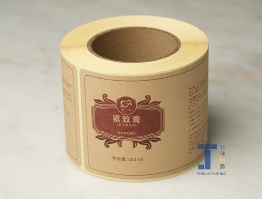OEM etichetta adesiva di carta kraft personalizzata con laminazione opaca