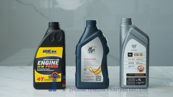 Bottone di soffiatura in stampo Etichette bottiglia di olio motore adesivo basso statico
