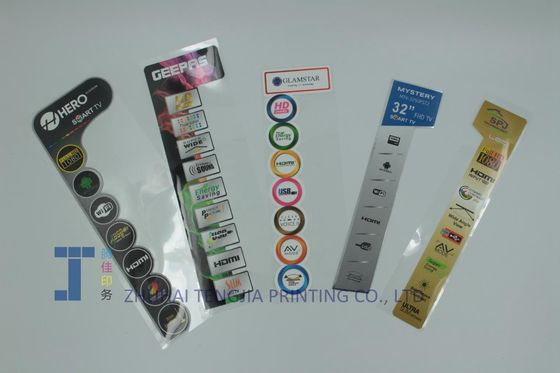 50micron-150micron CMYK Etichette stampate trasparenti Etichette visibili