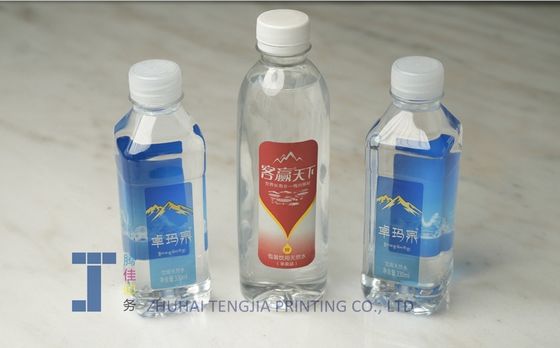 Etichette trasparenti stampate su misura a prova di olio Rulli Etichette di bottiglia stampate durature